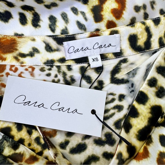 NEW Cara Cara Kaia Silk Slip Skirt Cheetah Natural Size XS - Picture 8 of 11